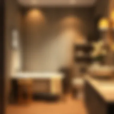 Integration of Style and Functionality Stylish free standing caddy complementing elegant bathroom decor