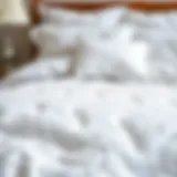 Elegant white patterned duvet showcasing intricate design details