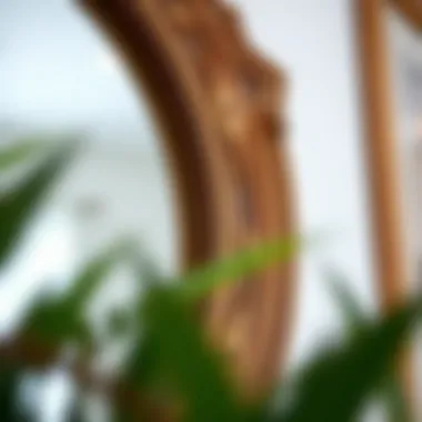 Intricate Craftsmanship in Wood Frame Design Close-up of intricate wooden frame detailing on a decorative mirror