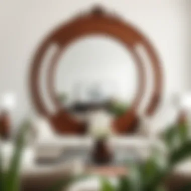 Large Mirror as a Statement Piece in Interior Design Spacious living room featuring a large decorative mirror as a focal point