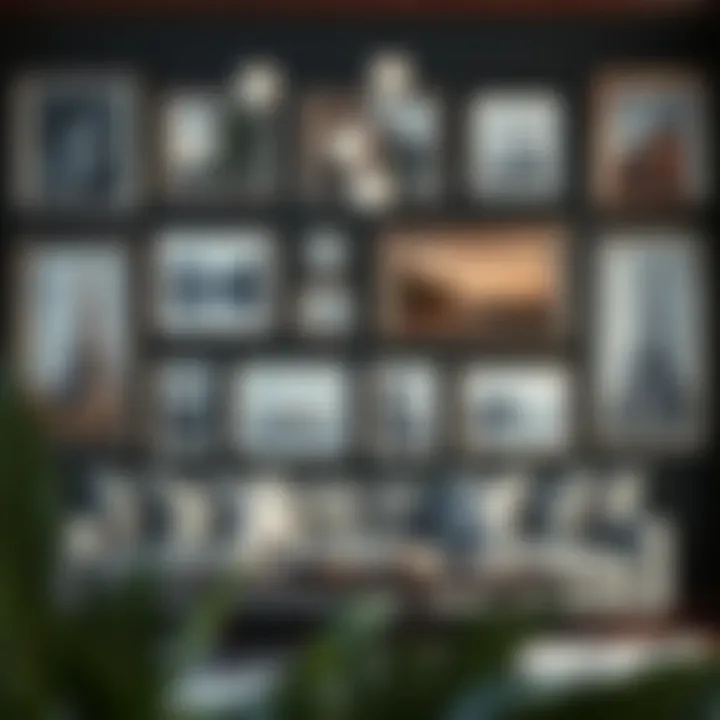 Various themes represented in silver framed wall art sets