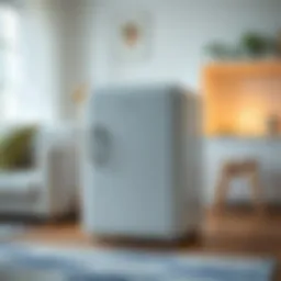 A sleek mini fridge showcasing its compact design