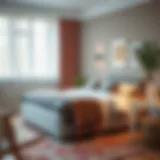 A cozy bedroom featuring an affordable bed with stylish design