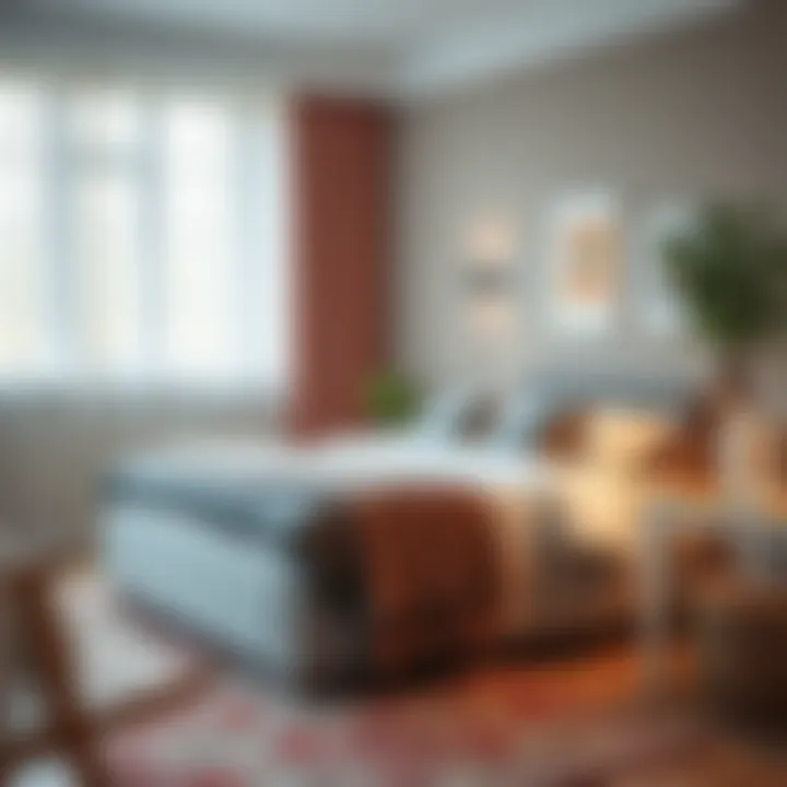 A cozy bedroom featuring an affordable bed with stylish design