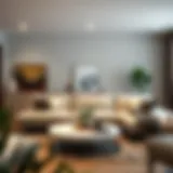 Contemporary Comfort: A Modern Sectional Modern sectional sofa in a cozy living room setting