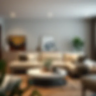 Contemporary Comfort: A Modern Sectional Modern sectional sofa in a cozy living room setting