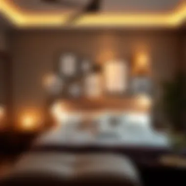 Aesthetic arrangement of various battery lights showcased in a bedroom