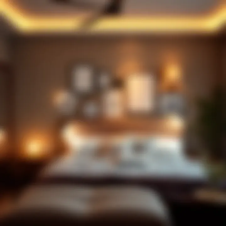 Aesthetic arrangement of various battery lights showcased in a bedroom