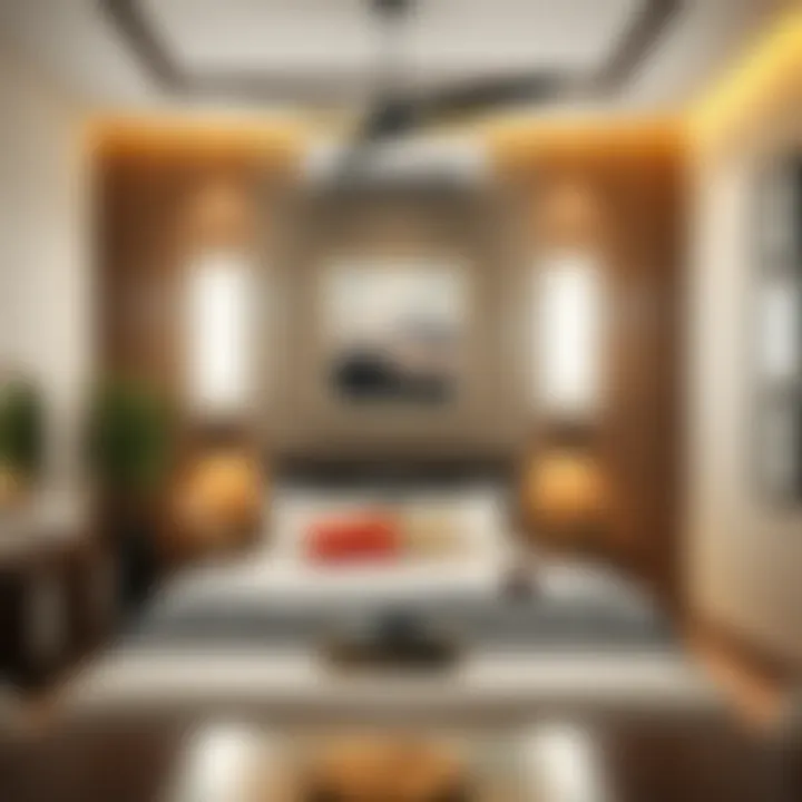 Modern battery lights integrated into a stylish bedroom decor