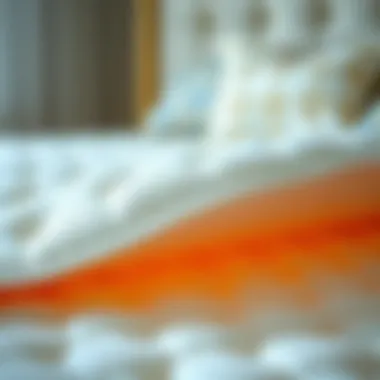 Comfort and Thickness of Bed Toppers A close-up view of a 6 inch bed topper highlighting its thickness and comfort