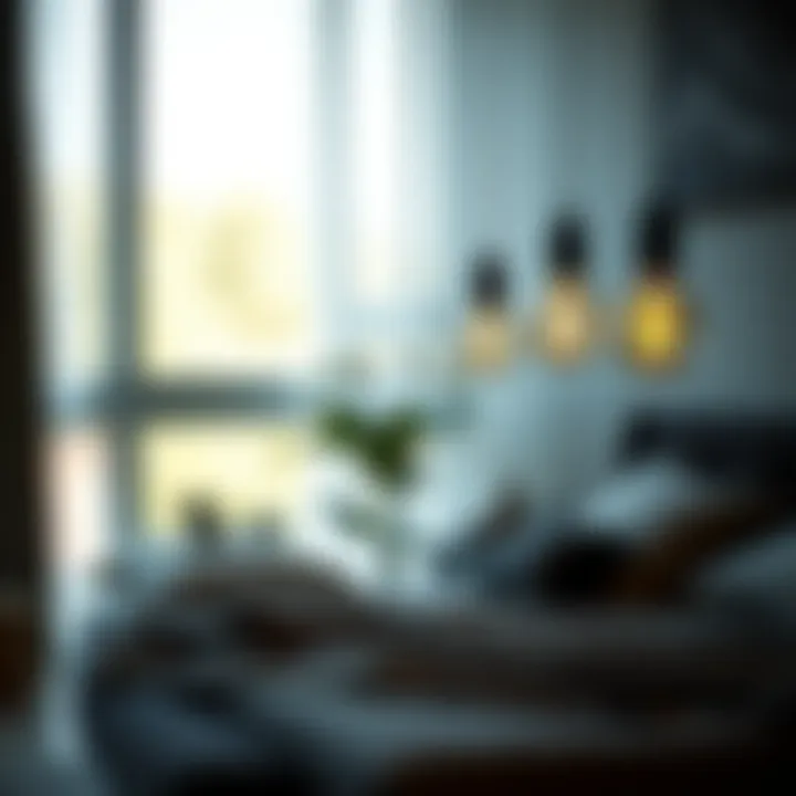 Trendy hanging pendant lights complementing bedroom decor