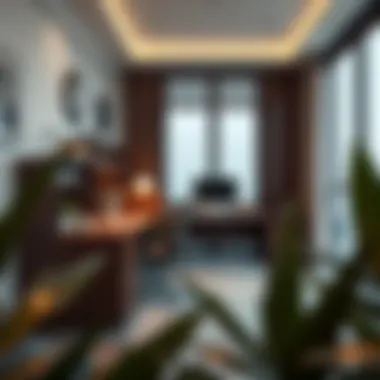 Trendy Corner Desk in Modern Office Setting Trendy corner desk in modern office setting