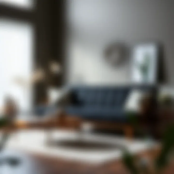 Elegant setup showcasing a black futon with decorative elements