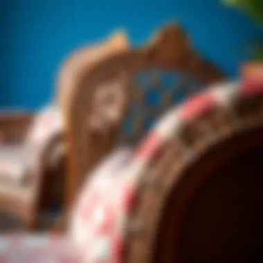 Intricate Craftsmanship of Bohemian Chairs A close-up of intricate details and craftsmanship in a bohemian chair.