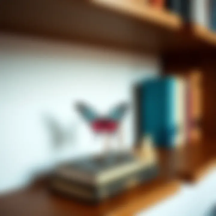 Charming butterfly decor accents on a stylish bookshelf