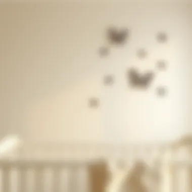 Delicate butterfly motifs on a serene nursery wall