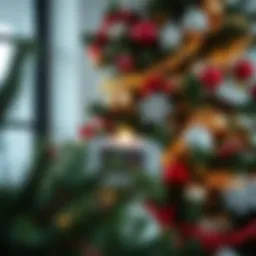 A beautifully decorated Christmas tree showcasing various ornaments