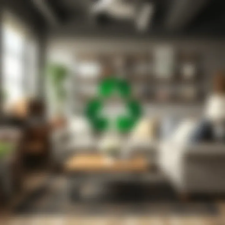 Sustainability in the Used Furniture Market Eco-friendly logo representing sustainability in furniture recycling