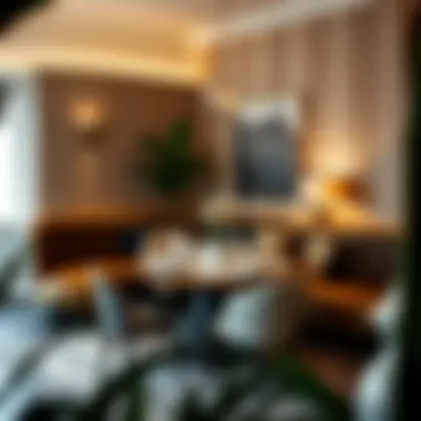 Elegant Corner Dining Arrangement Stylish corner dining setup with elegant decor