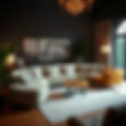 Luxurious sectional couch in a modern living room setting