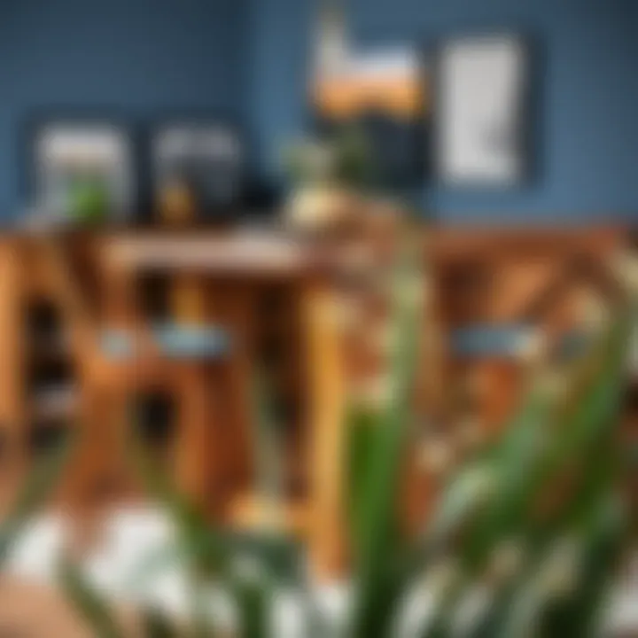 Stylish counter height dining room set with rustic wooden elements