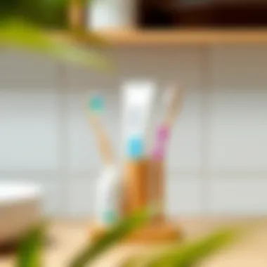 Eco-Friendly Bamboo Holder Innovative eco-friendly bamboo toothbrush and toothpaste holder