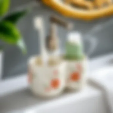 Elegant Ceramic Toothpaste Holder Elegant ceramic toothpaste holder with floral patterns