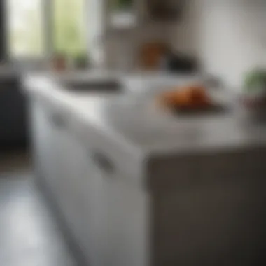 Stylish concrete countertop in an industrial-style kitchen