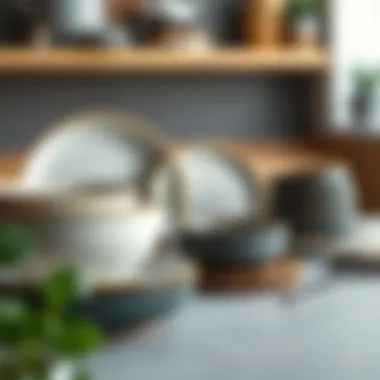 Chic stoneware dishes with modern aesthetic