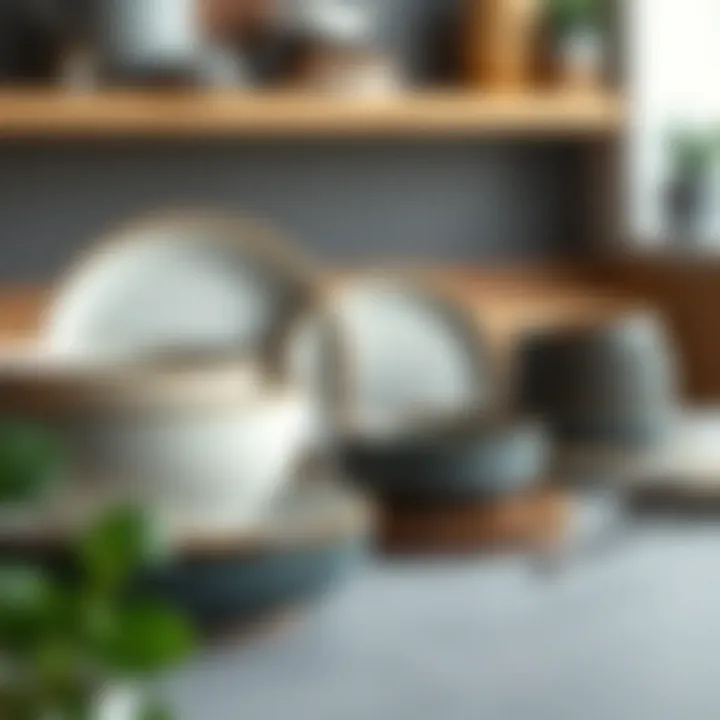 Chic stoneware dishes with modern aesthetic