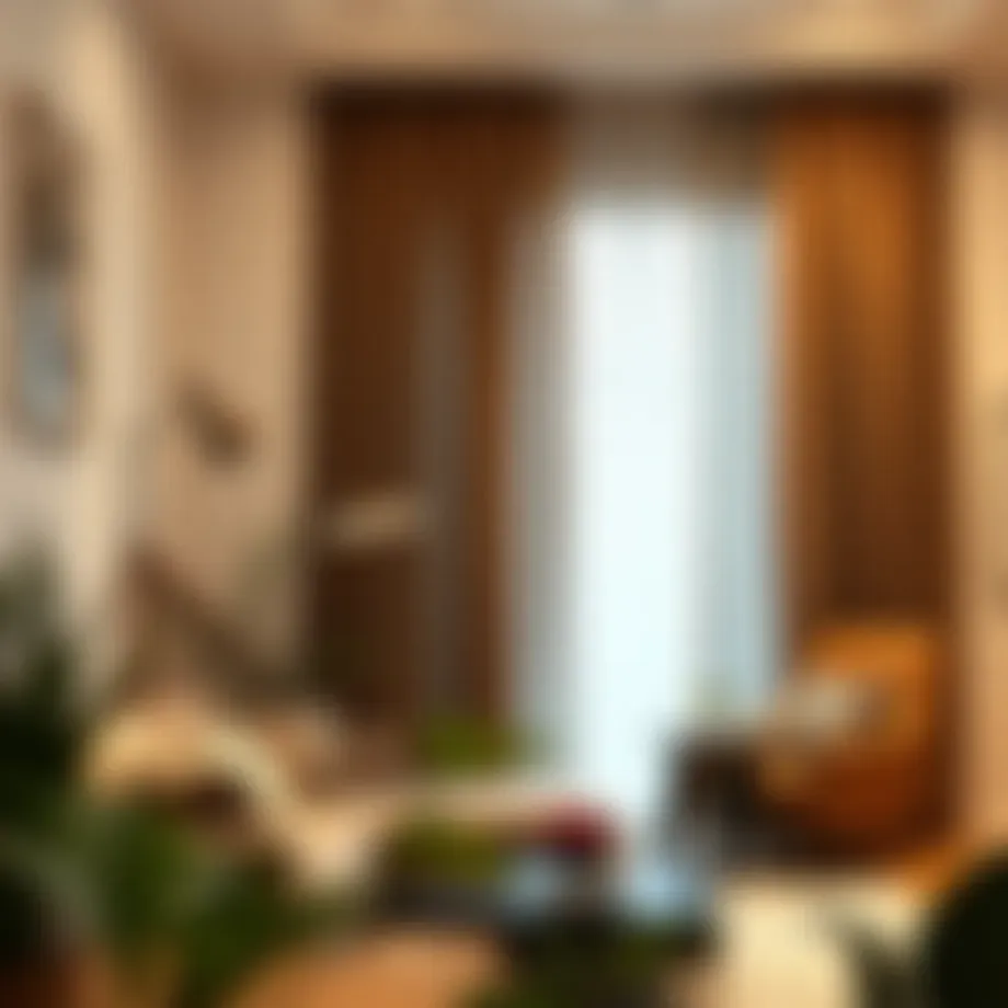 Luxurious fabric draping elegantly in a modern living room.