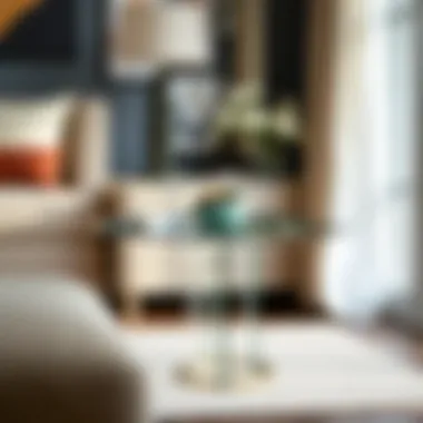 Sleek Sophistication: Modern Glass End Table Modern glass end table showcasing sleek design