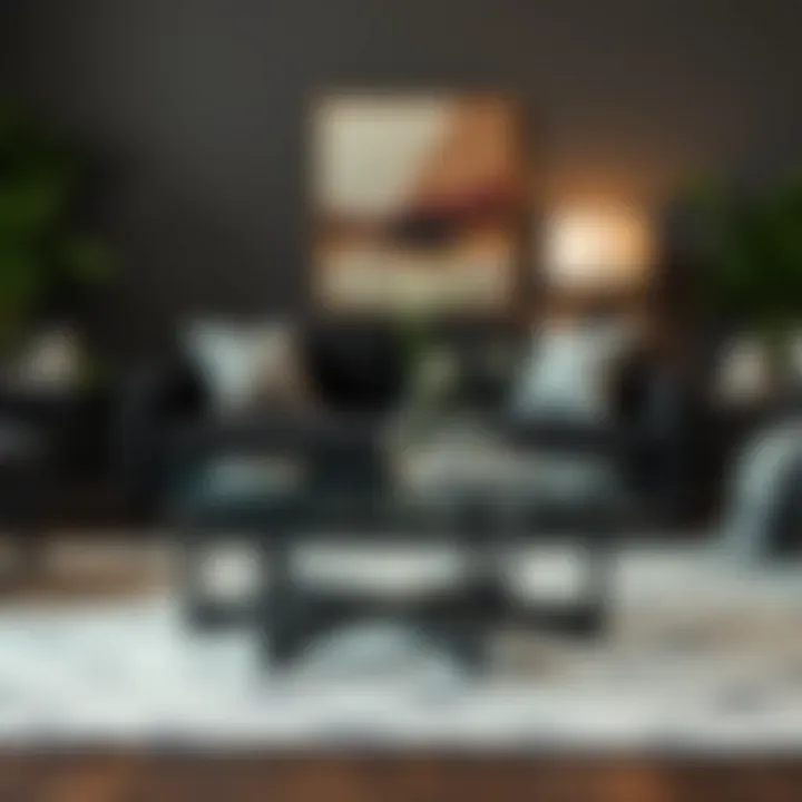 Contemporary Flair: Circular Coffee Table Stylish circular coffee table in a contemporary setting