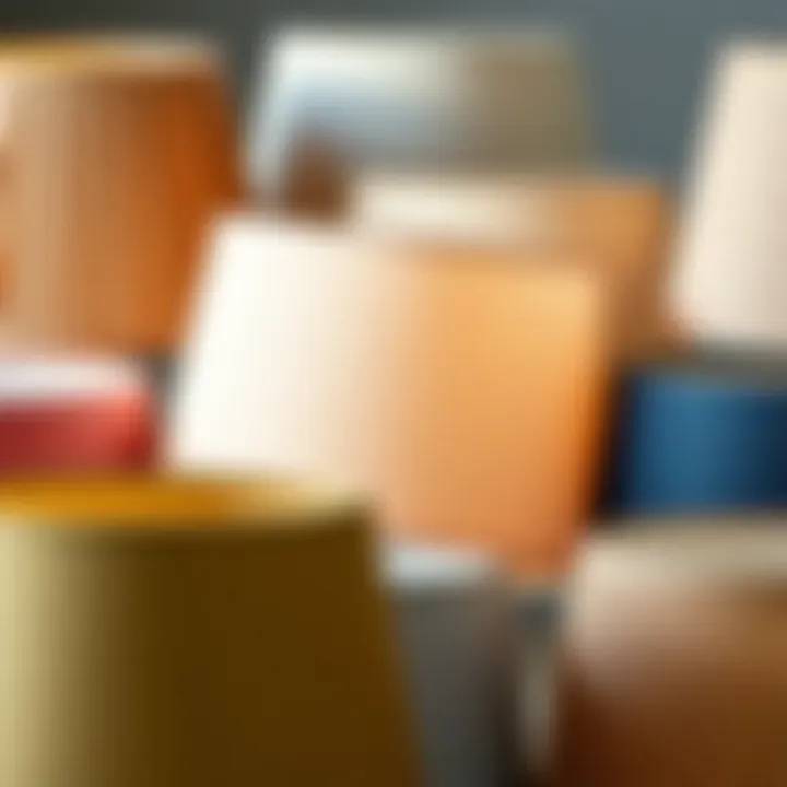 Diverse Materials for Lamp Shade Design Close-up of various materials used in extra extra large lamp shades