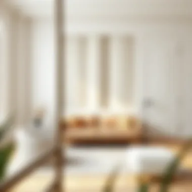 Chic Faux Wall Divider in Minimalist Decor Chic faux wall divider in a minimalist decor environment