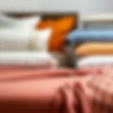 Diverse selection of fitted bed sheets showcasing various colors and patterns.