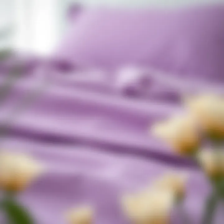Close-up of purple sheet fabric texture