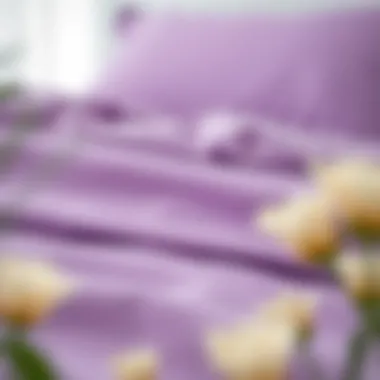 Fabric Texture of Purple Sheets Close-up of purple sheet fabric texture