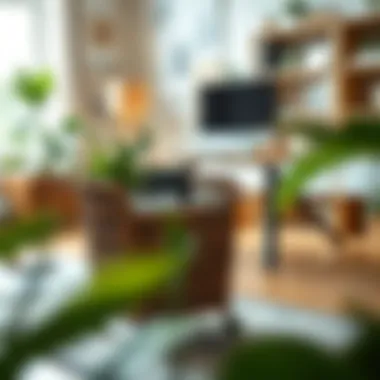 Functional Small Rolling Basket in Home Office Functional small rolling basket used for organization in a home office