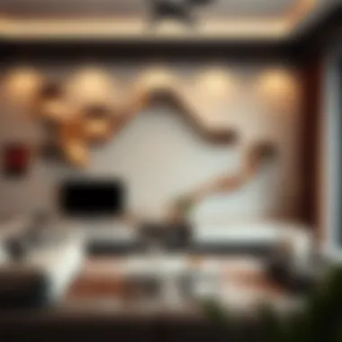 Geometric Shelf in Modern Decor Stylish geometric shelf design in a modern living room