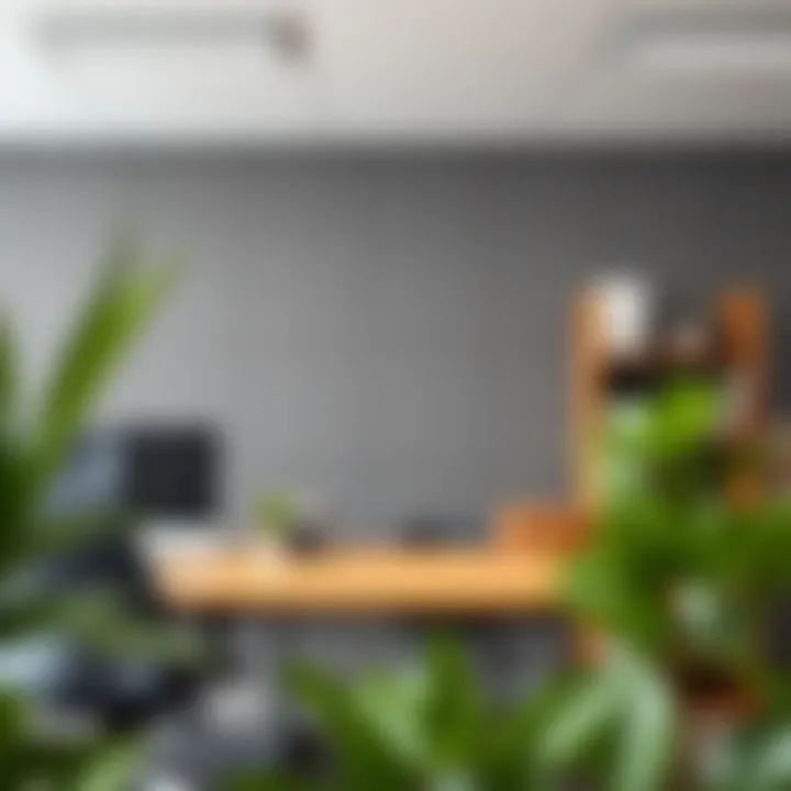 Functional Office Organization with Gray Cork Board Tiles An office setting that utilizes gray cork board tiles for organization