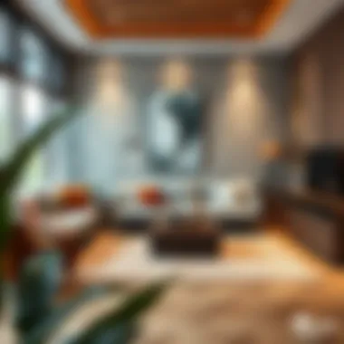 Incorporating Gray Cork Board Tiles in Home Design A stylish living room adorned with gray cork board tiles