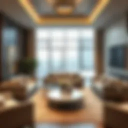 Luxurious Dubai living room showcasing contemporary furniture