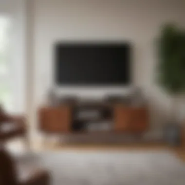 Blending Entertainment with Home Office A harmonious blend of entertainment and workspace.