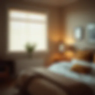 Installation of Horizontal Blinds in Cozy Bedroom Installation of horizontal blinds in a cozy bedroom