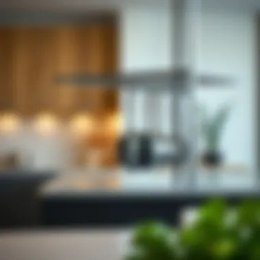 Contemporary Style: Metal Pan Racks Sleek metal pan rack integrated into a contemporary kitchen