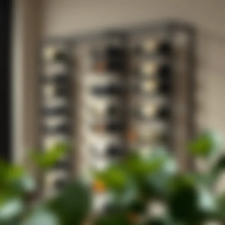 Modern Metal Wine Rack Modern metal wine rack with a sleek design, accommodating large format bottles