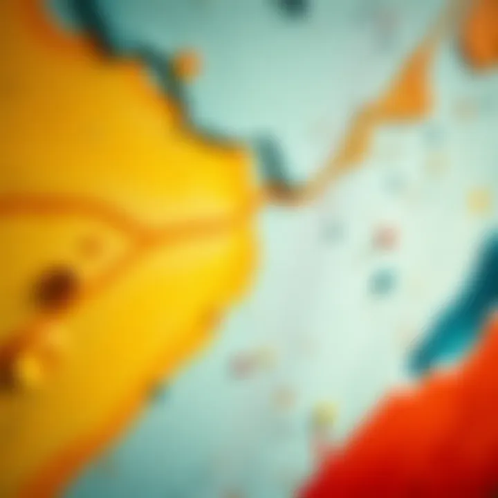 Close-up of textures and materials in large poster art