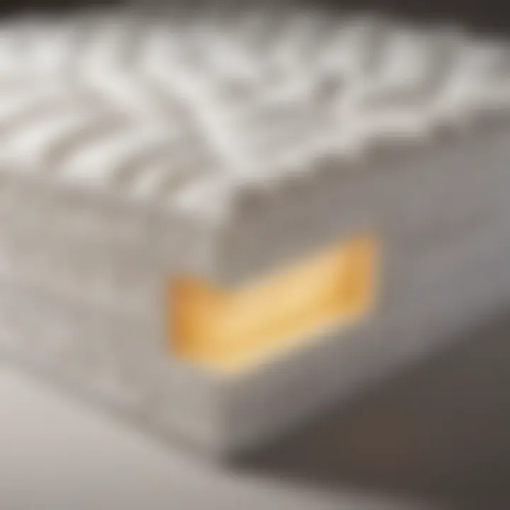 Cross-section view of a light foam mattress showcasing its layers and structure