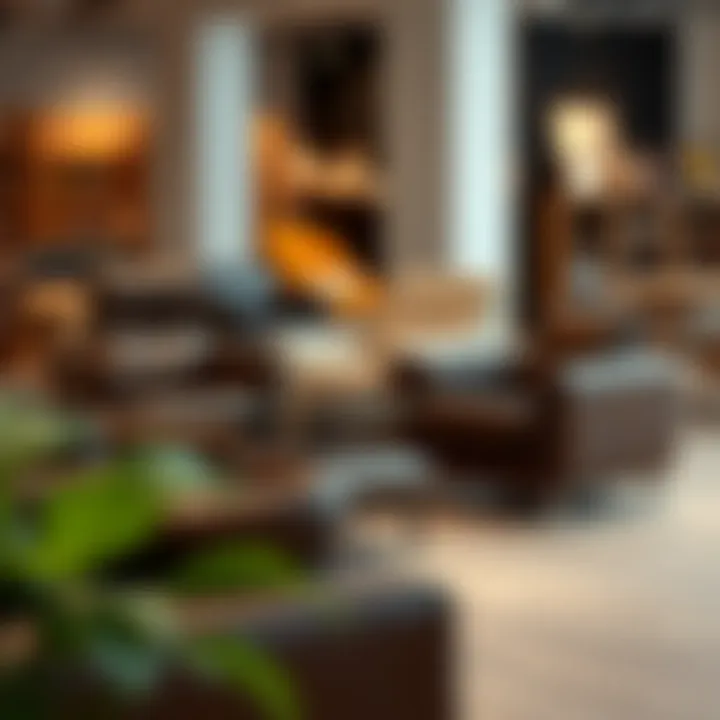 Diverse Designs of Leather Armchairs A variety of leather armchair designs in a stylish showroom